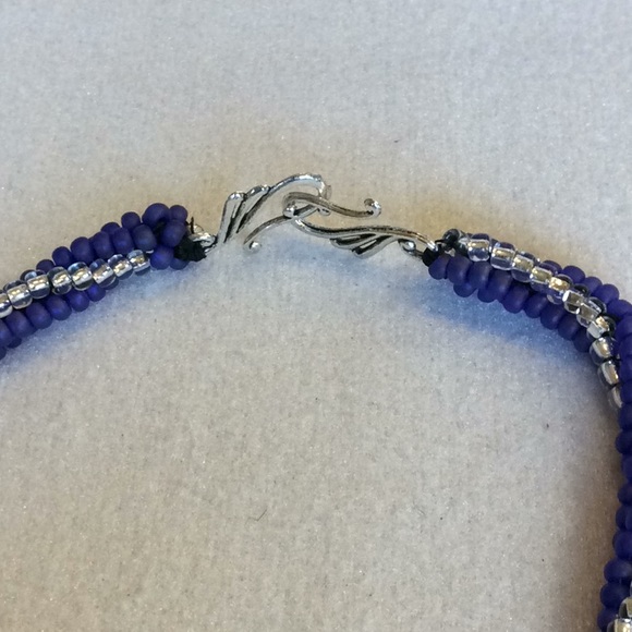 FINAL SALE PRICE CL Designs Purple Twist Glitter Ball Necklace - Picture 3 of 4